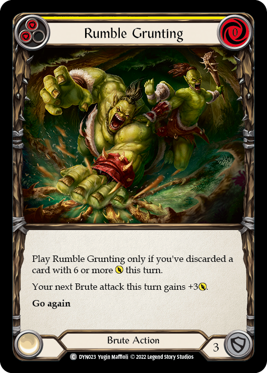 Rumble Grunting (Yellow) [DYN023] (Dynasty)  Rainbow Foil | Galactic Gamez