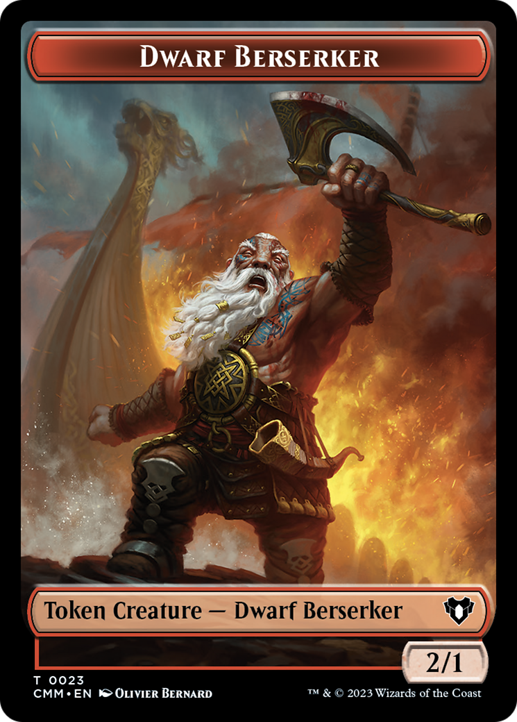 Elemental (0024) // Dwarf Berserker Double-Sided Token [Commander Masters Tokens] | Galactic Gamez