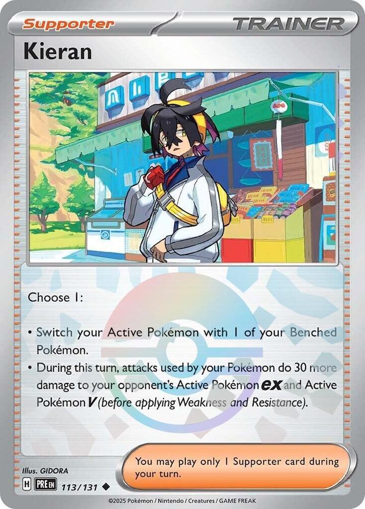 Kieran (113/131) (Poke Ball Pattern) [Scarlet & Violet: Prismatic Evolutions] | Galactic Gamez