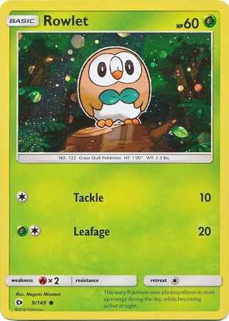 Rowlet (9/149) (Cosmos Holo) [Sun & Moon: Base Set] | Galactic Gamez