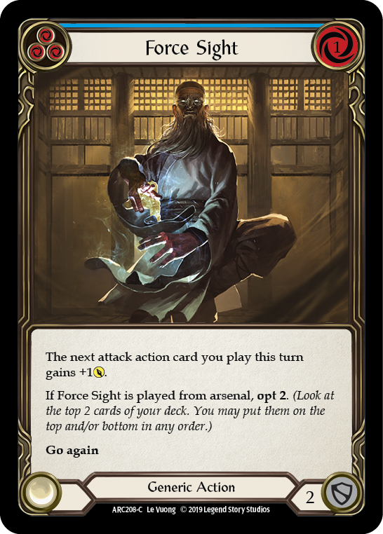 Force Sight (Blue) [ARC208-C] (Arcane Rising)  1st Edition Normal | Galactic Gamez