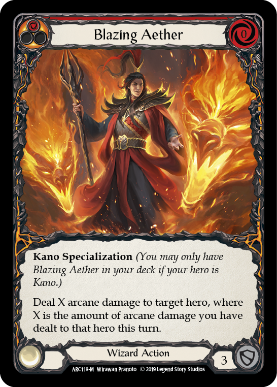 Blazing Aether [ARC118-M] (Arcane Rising)  1st Edition Normal | Galactic Gamez