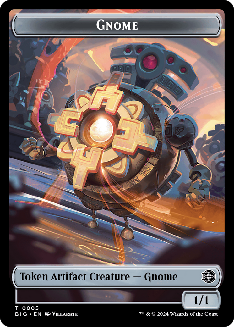 Treasure // Gnome Double-Sided Token [Outlaws of Thunder Junction Tokens] | Galactic Gamez
