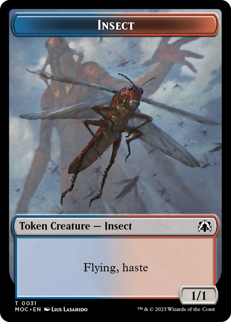 Soldier // Insect Double-Sided Token [March of the Machine Commander Tokens] | Galactic Gamez