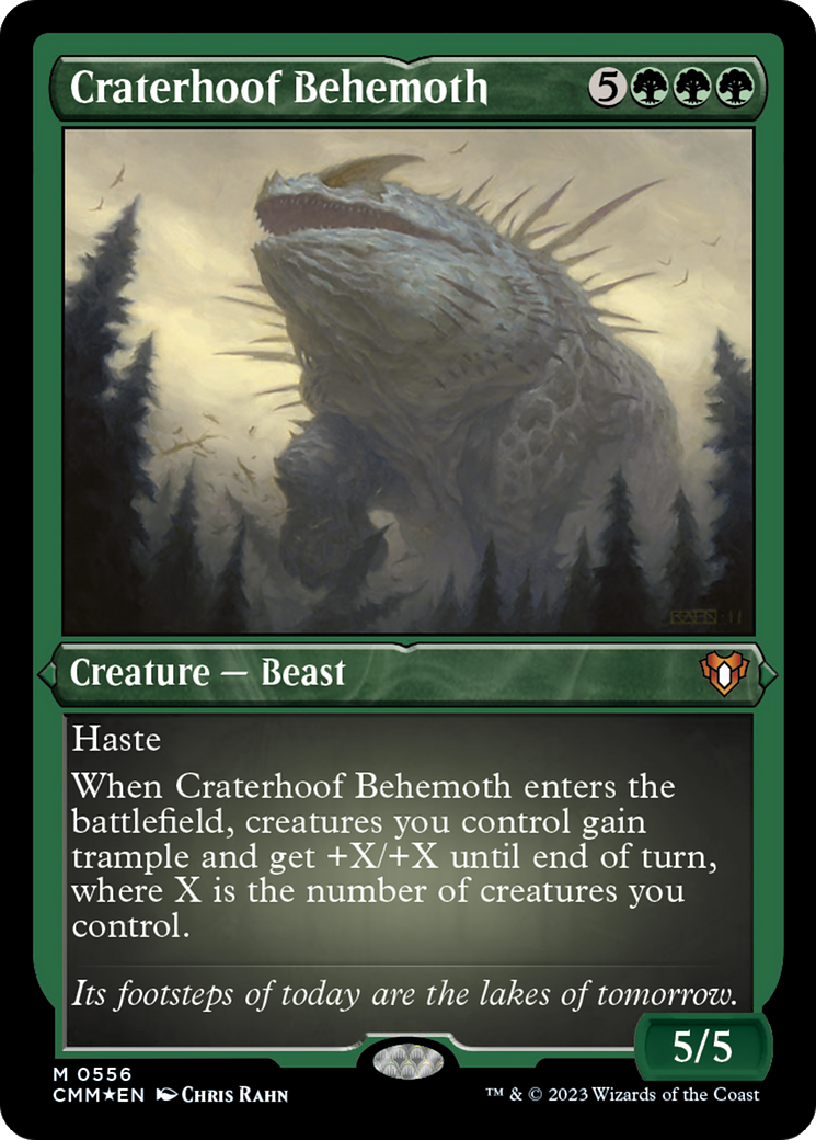 Craterhoof Behemoth (Foil Etched) [Commander Masters] | Galactic Gamez