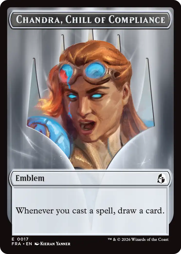 Chandra, Chill of Compliance // Chandra, Torch of Defiance Double-Sided Token [Reality Fracture Tokens] | Galactic Gamez