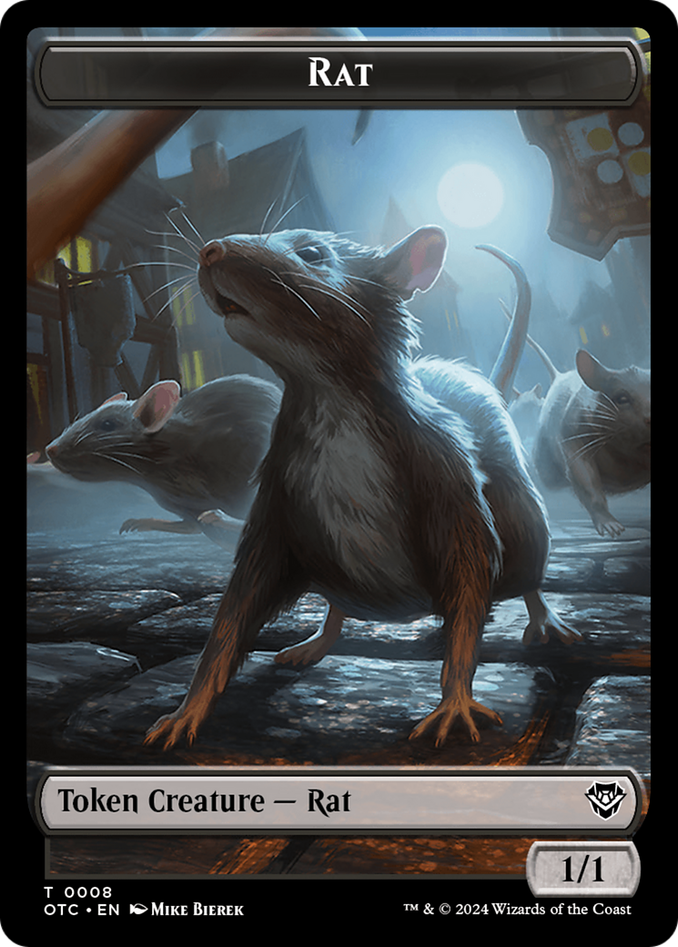 Rat // Blood Double-Sided Token [Outlaws of Thunder Junction Commander Tokens] | Galactic Gamez