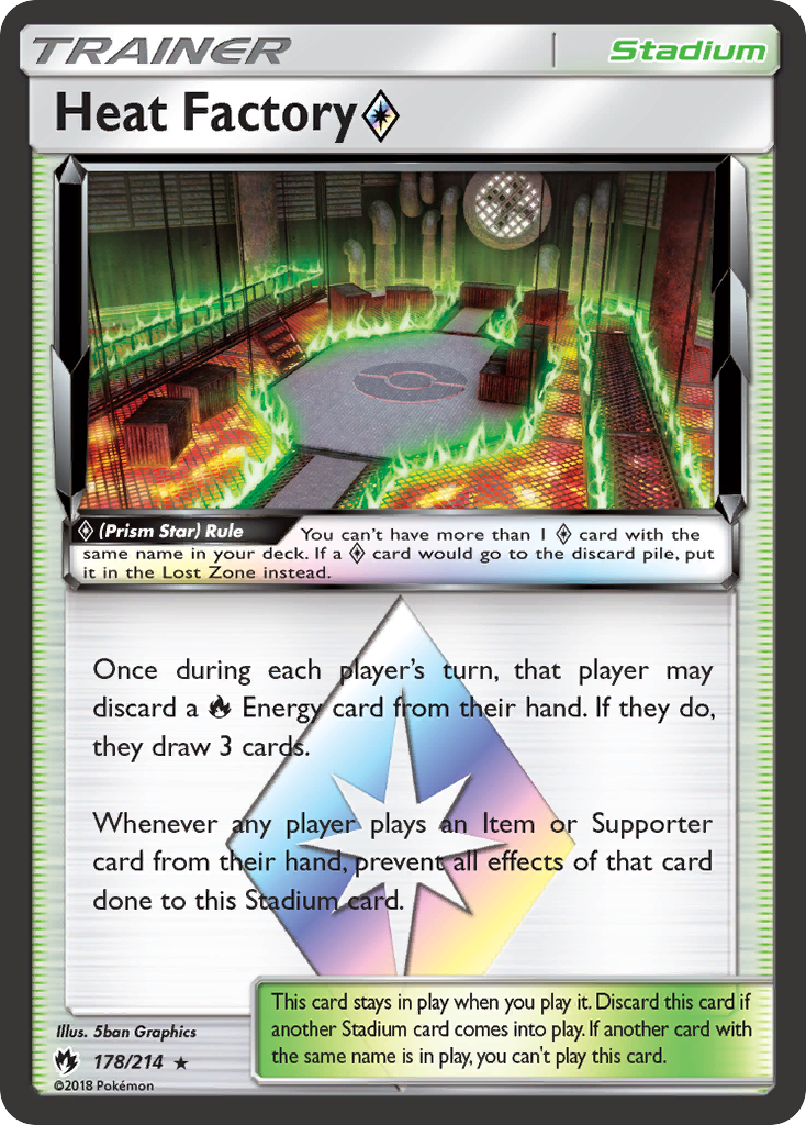 Heat Factory (178/214) (Prism Star) [Sun & Moon: Lost Thunder] | Galactic Gamez