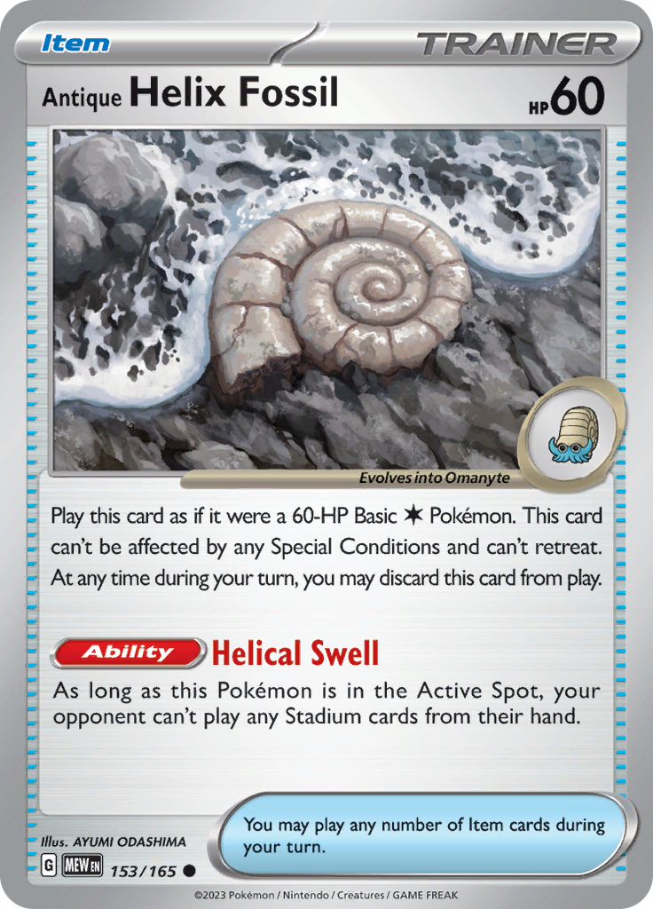 Antique Helix Fossil (153/165) [Scarlet & Violet: 151] | Galactic Gamez