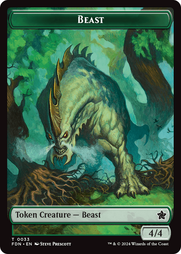 Dog // Beast (0033) Double-Sided Token [Foundations Tokens] | Galactic Gamez