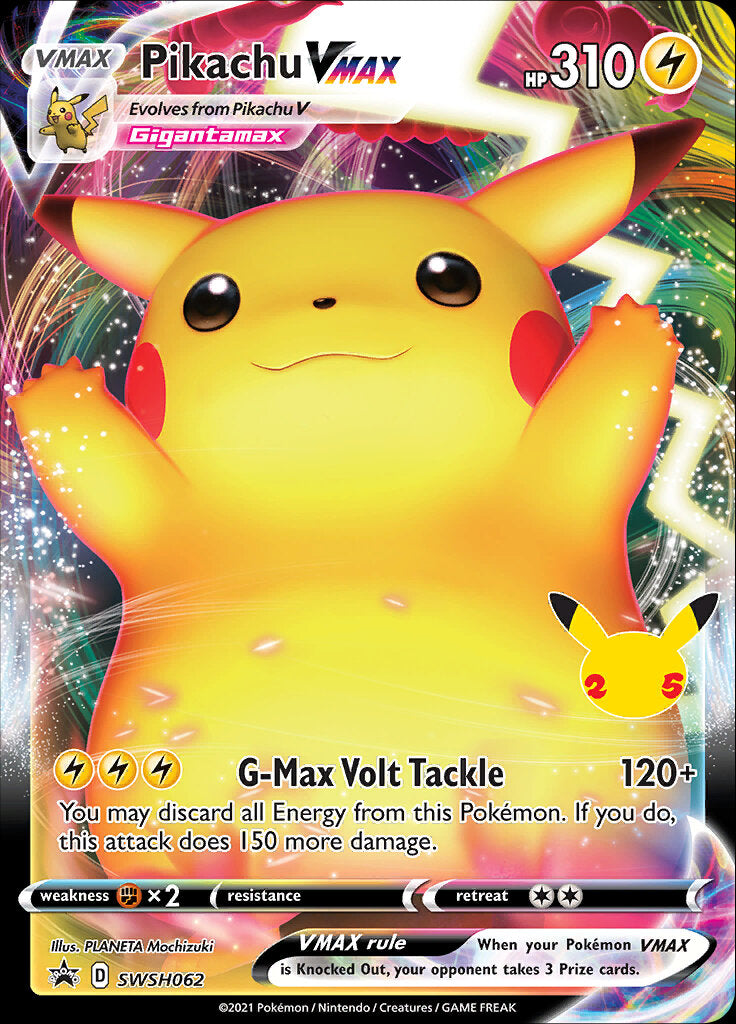 Pikachu VMAX (SWSH062) (Celebrations) [Sword & Shield: Black Star Promos] | Galactic Gamez