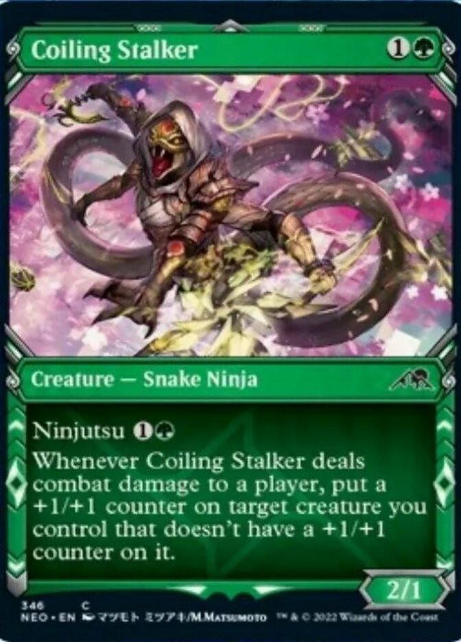 Coiling Stalker (Showcase Ninja) [Kamigawa: Neon Dynasty] | Galactic Gamez