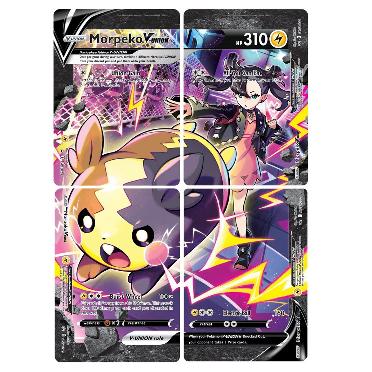 Morpeko V-Union (SWSH287-290) (Set of 4) [Sword & Shield: Black Star Promos] | Galactic Gamez