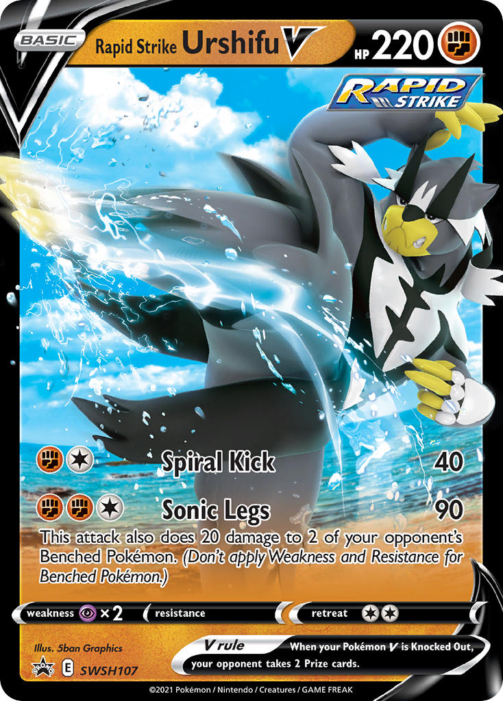 Rapid Strike Urshifu V (SWSH107) (Jumbo Card) [Sword & Shield: Black Star Promos] | Galactic Gamez