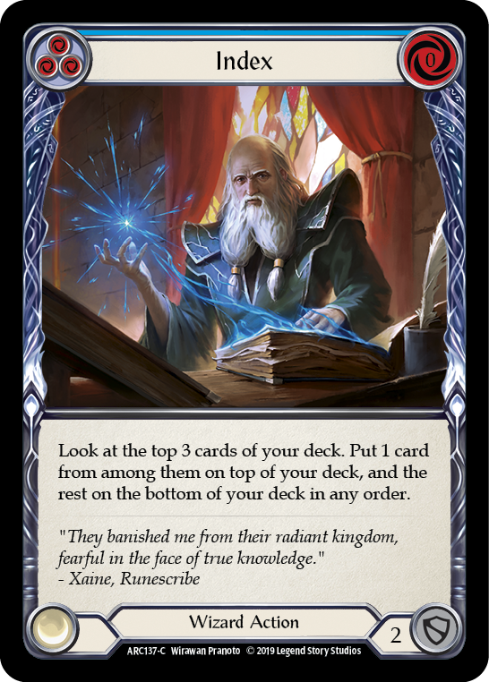 Index (Blue) [ARC137-C] (Arcane Rising)  1st Edition Normal | Galactic Gamez