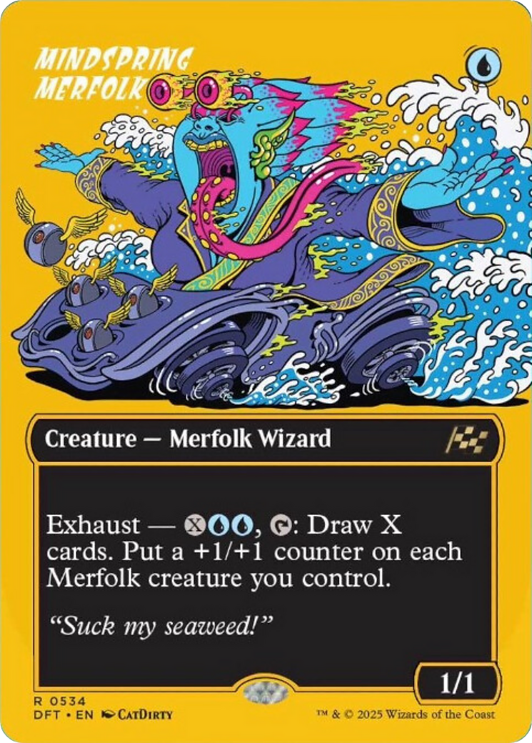 Mindspring Merfolk (Borderless) (First-Place Foil) [Aetherdrift] | Galactic Gamez