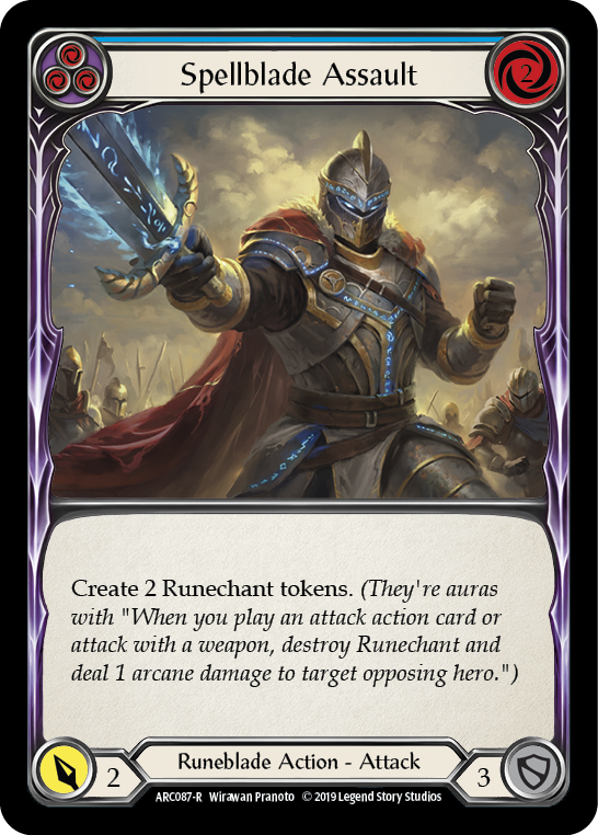 Spellblade Assault (Blue) [ARC087-R] (Arcane Rising)  1st Edition Normal | Galactic Gamez