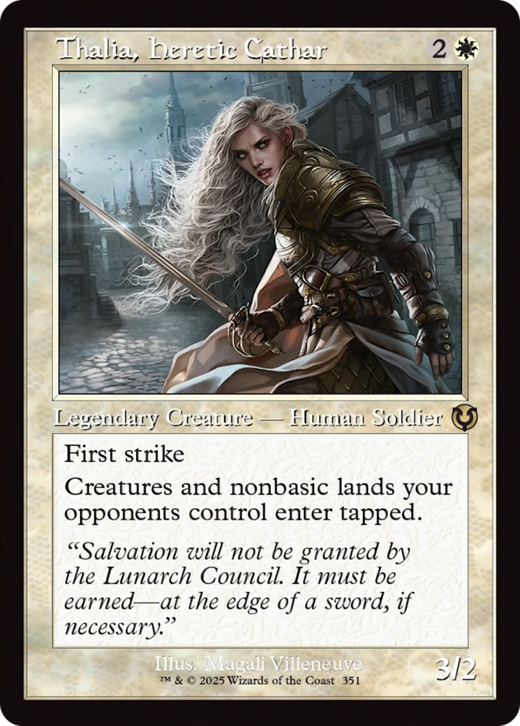 Thalia, Heretic Cathar (Retro Frame) [Innistrad Remastered] | Galactic Gamez