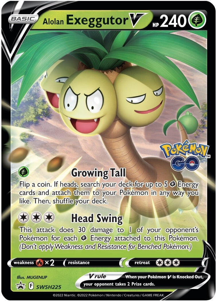 Alolan Exeggutor V (SWSH225) (Jumbo Card) [Sword & Shield: Black Star Promos] | Galactic Gamez