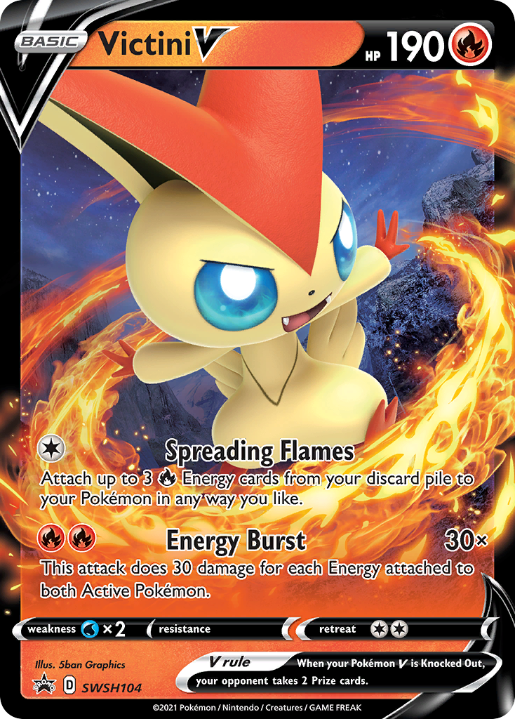 Victini V (SWSH104) [Sword & Shield: Black Star Promos] | Galactic Gamez