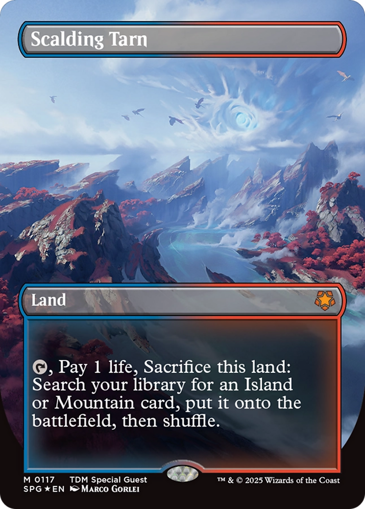 Scalding Tarn (Borderless) (Dragonscale Foil) [Tarkir: Dragonstorm Special Guests] | Galactic Gamez