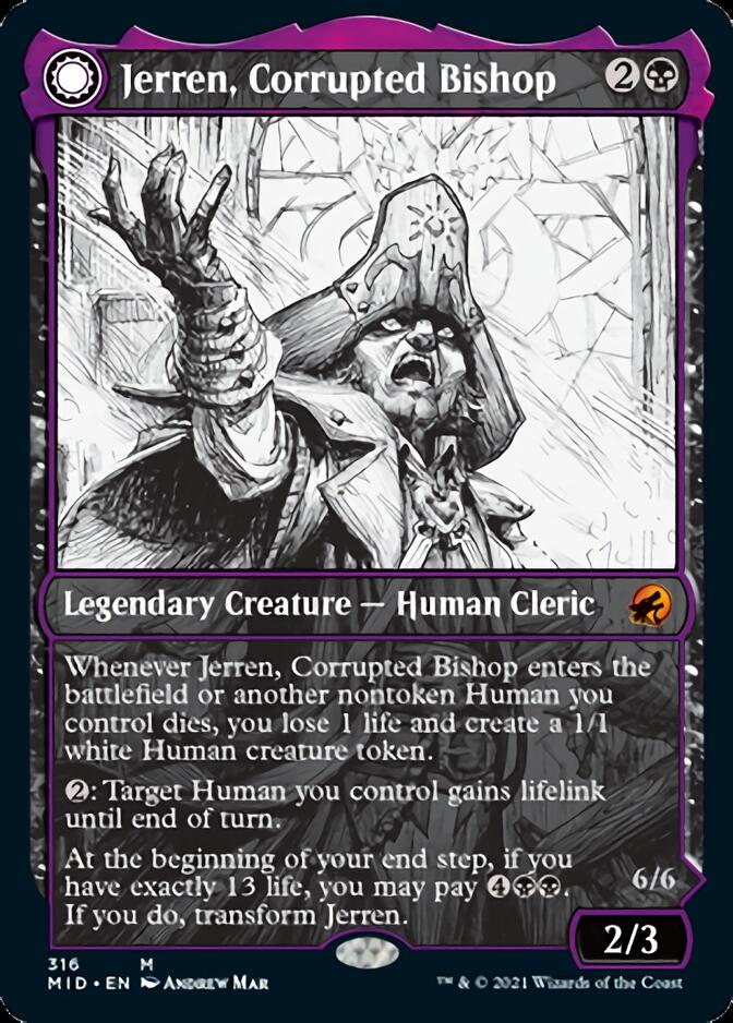 Jerren, Corrupted Bishop // Ormendahl, the Corrupted (Showcase Eternal Night) [Innistrad: Midnight Hunt] | Galactic Gamez