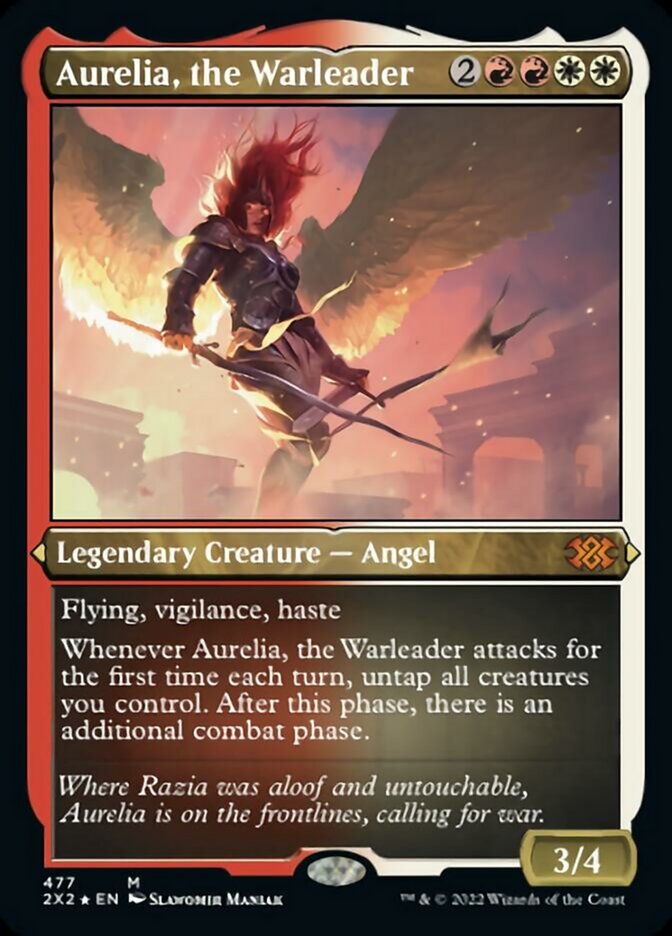 Aurelia, the Warleader (Foil Etched) [Double Masters 2022] | Galactic Gamez