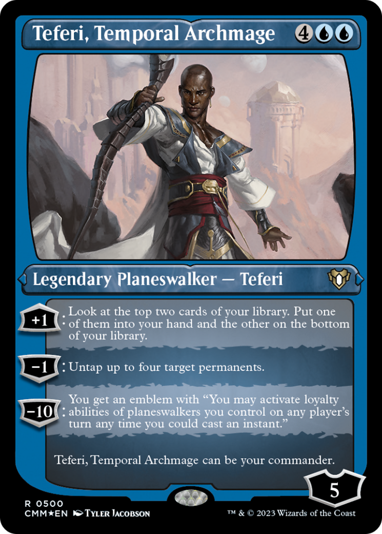 Teferi, Temporal Archmage (Foil Etched) [Commander Masters] | Galactic Gamez