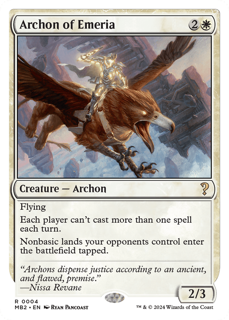 Archon of Emeria (White Border) [Mystery Booster 2] | Galactic Gamez