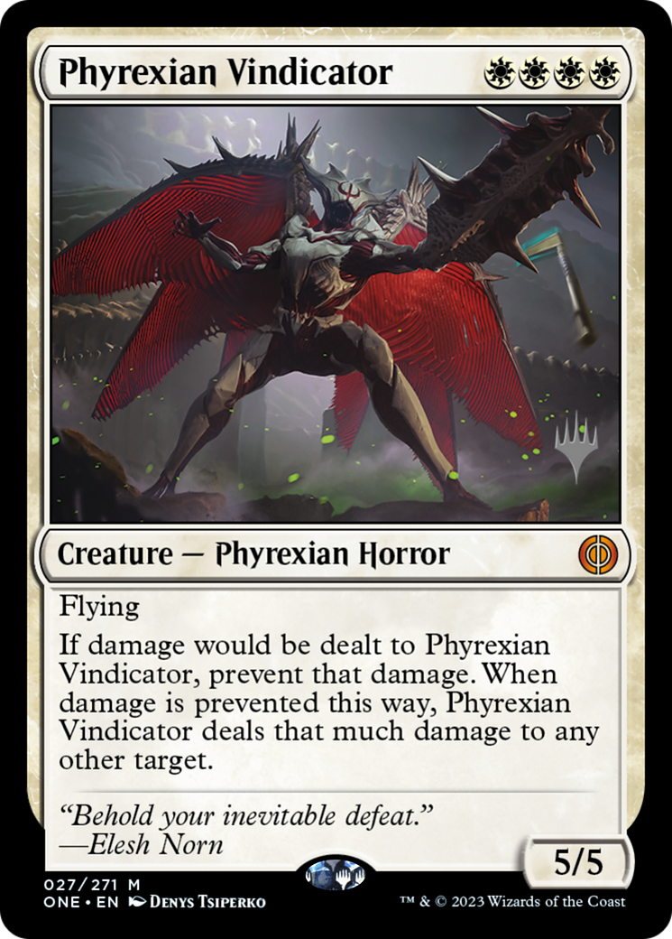 Phyrexian Vindicator (Promo Pack) [Phyrexia: All Will Be One Promos] | Galactic Gamez