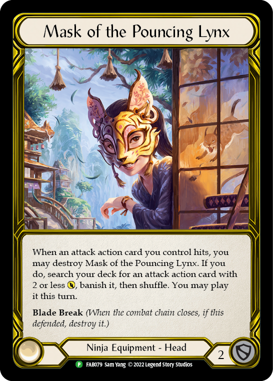 Mask of the Pouncing Lynx (Golden) [FAB079] (Promo)  Cold Foil | Galactic Gamez