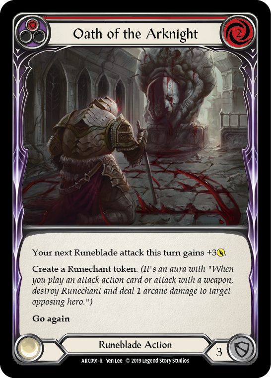 Oath of the Arknight (Red) [ARC091-R] (Arcane Rising)  1st Edition Normal | Galactic Gamez