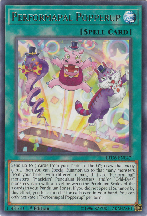 Performapal Popperup [LED6-EN047] Rare | Galactic Gamez