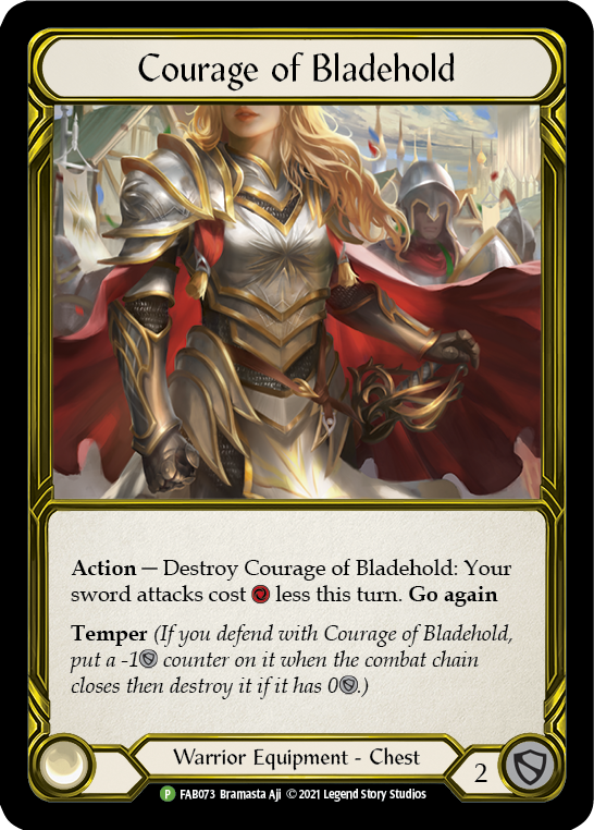Courage of Bladehold (Golden) [FAB073] (Promo)  Cold Foil | Galactic Gamez
