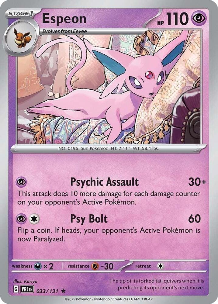 Espeon (033/131) [Scarlet & Violet: Prismatic Evolutions] | Galactic Gamez