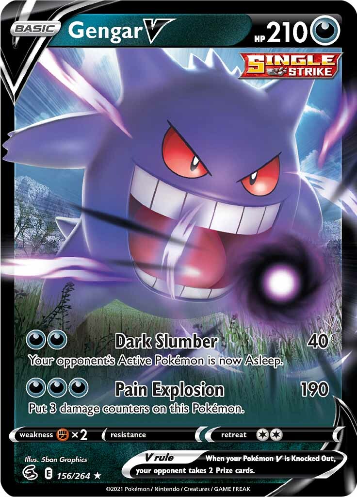 Gengar V (156/264) [Sword & Shield: Fusion Strike] | Galactic Gamez