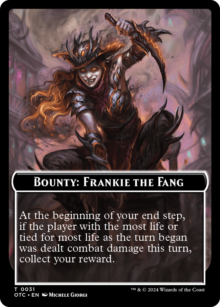 Bounty: Frankie the Fang // Bounty Rules Double-Sided Token [Outlaws of Thunder Junction Commander Tokens] | Galactic Gamez