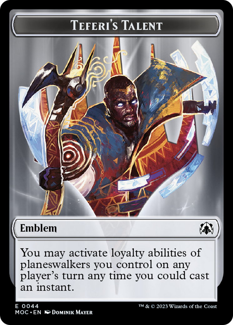 Phyrexian Myr // Teferi's Talent Emblem Double-Sided Token [March of the Machine Tokens] | Galactic Gamez