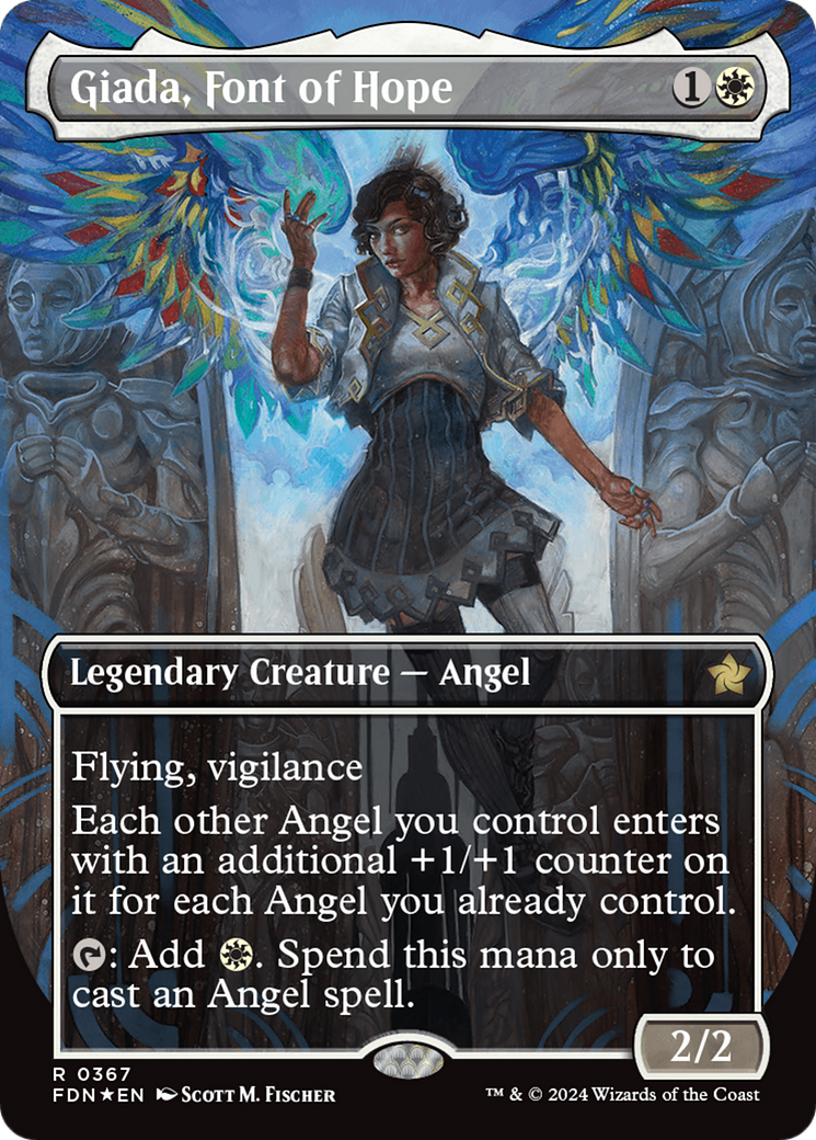 Giada, Font of Hope (Borderless) (Mana Foil) [Foundations] | Galactic Gamez