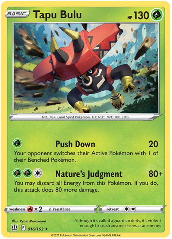 Tapu Bulu (016/163) (Theme Deck Exclusive) [Sword & Shield: Battle Styles] | Galactic Gamez