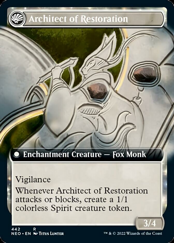 The Restoration of Eiganjo // Architect of Restoration (Extended Art) [Kamigawa: Neon Dynasty] | Galactic Gamez