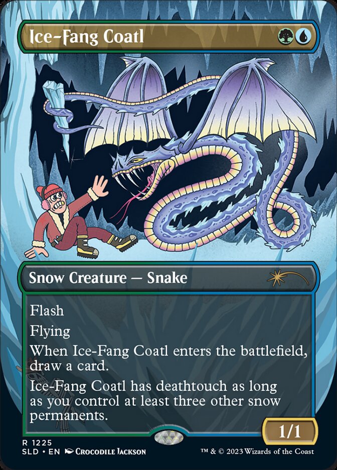 Ice-Fang Coatl (Borderless) [Secret Lair Drop Series] | Galactic Gamez