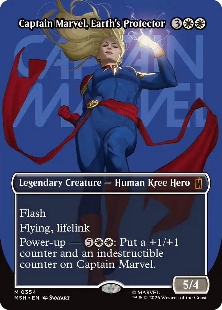 Captain Marvel, Earth's Protector (Borderless) (0354) [Marvel Super Heroes] | Galactic Gamez