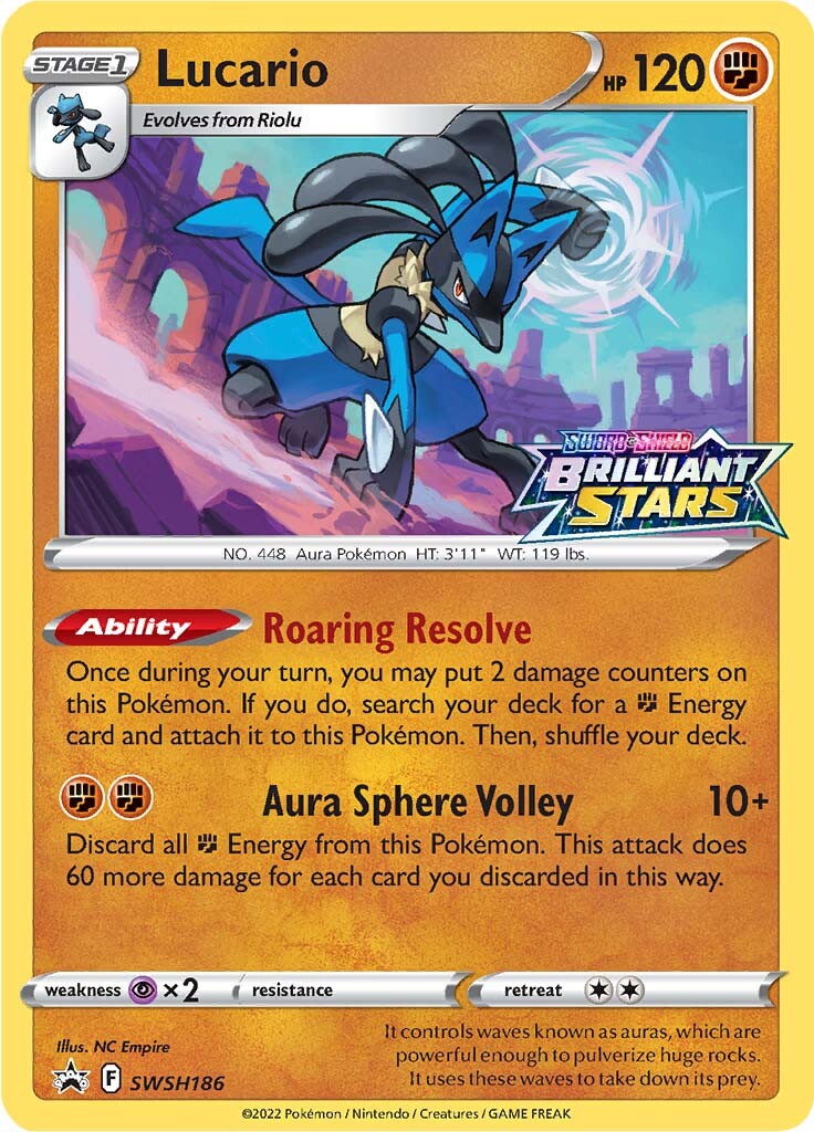 Lucario (SWSH186) (Prerelease Promo) [Sword & Shield: Black Star Promos] | Galactic Gamez