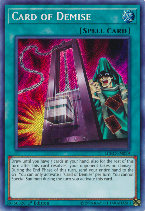 Card of Demise [LCKC-EN029] Secret Rare | Galactic Gamez