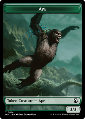 Ape (Ripple Foil) // Plant Double-Sided Token [Modern Horizons 3 Commander Tokens] | Galactic Gamez