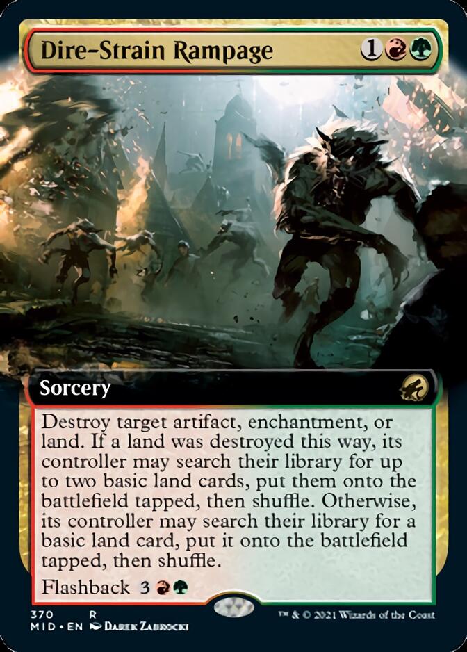 Dire-Strain Rampage (Extended Art) [Innistrad: Midnight Hunt] | Galactic Gamez