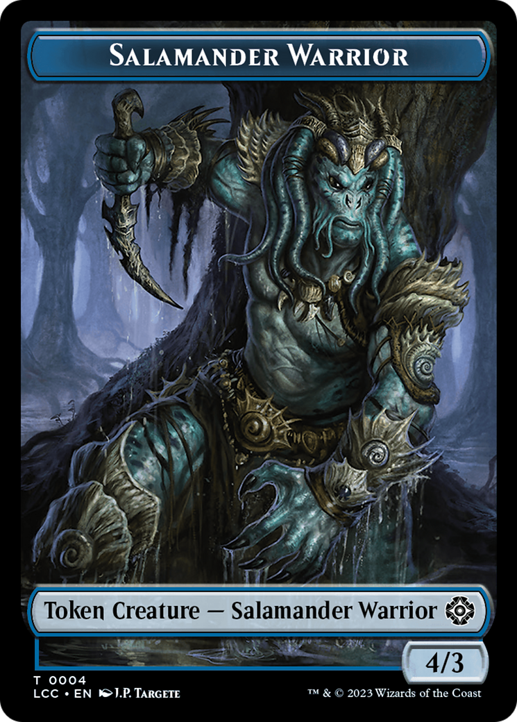 Salamander Warrior // Treasure Double-Sided Token [The Lost Caverns of Ixalan Commander Tokens] | Galactic Gamez