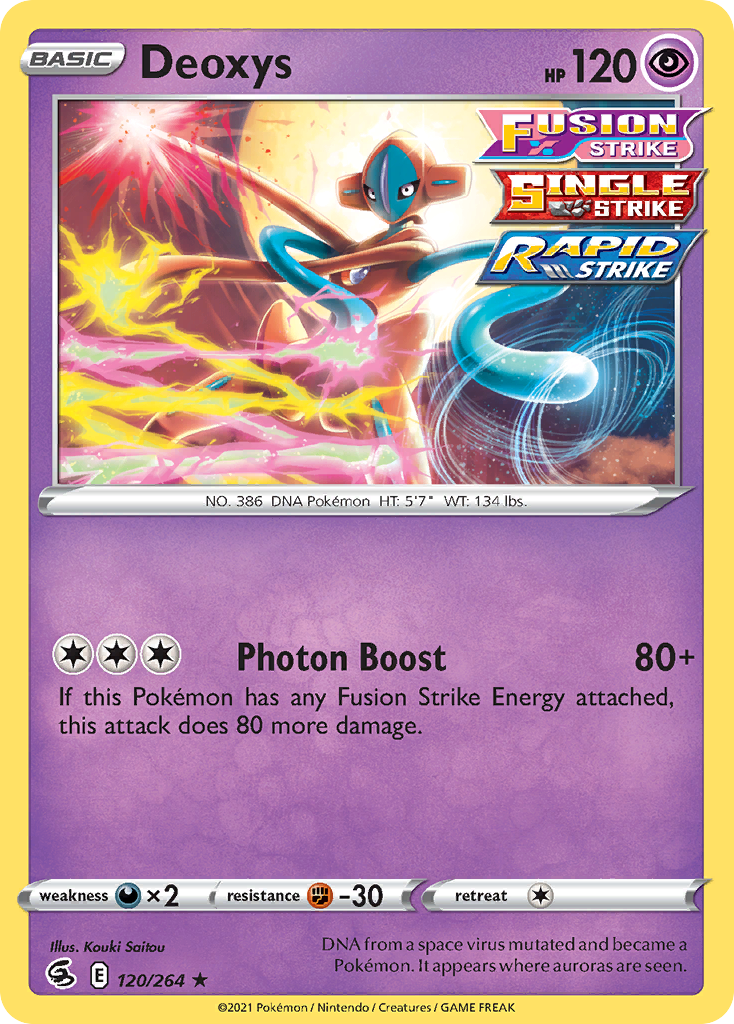 Deoxys (120/264) (Theme Deck Exclusive) [Sword & Shield: Fusion Strike] | Galactic Gamez