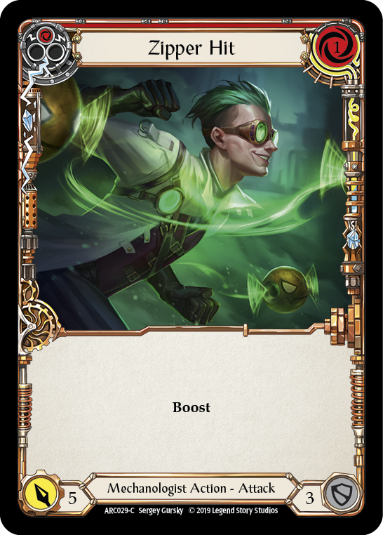 Zipper Hit (Red) [ARC029-C] (Arcane Rising)  1st Edition Rainbow Foil | Galactic Gamez
